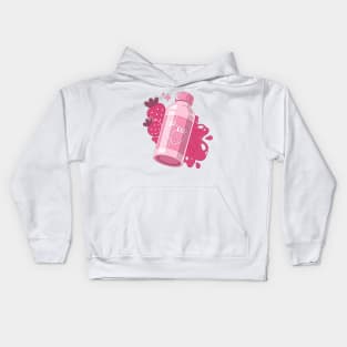 The cute pink strawberry milk bottle Kids Hoodie